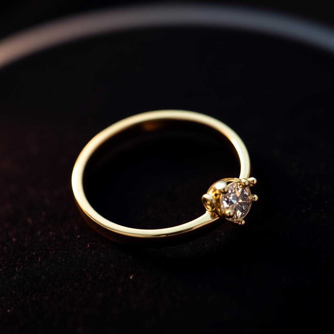Gold diamond ring mounting